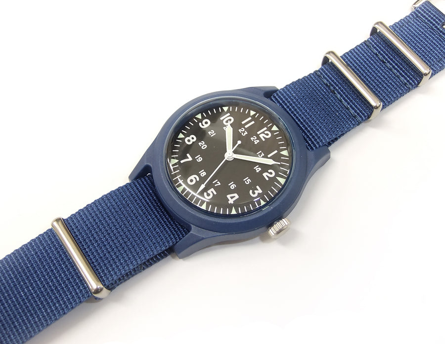 Alpha Industries Men's Vietnam Watch Quartz Analog Military Wrist Watch ALW-46374 Black/Blue
