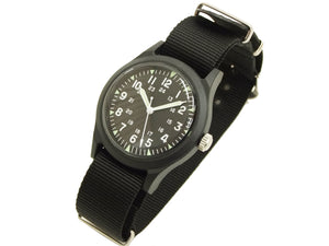 Alpha Industries Men's Vietnam Watch Quartz Analog Military Wrist Watch ALW-46374 Black/Black