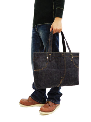 Momotaro Jeans Jean Style Tote Bag A4 Men's Casual Japanese Denim Bag B-11-S