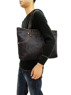 Momotaro Jeans Jean Style Tote Bag A4 Men's Casual Japanese Denim Bag B-11-S