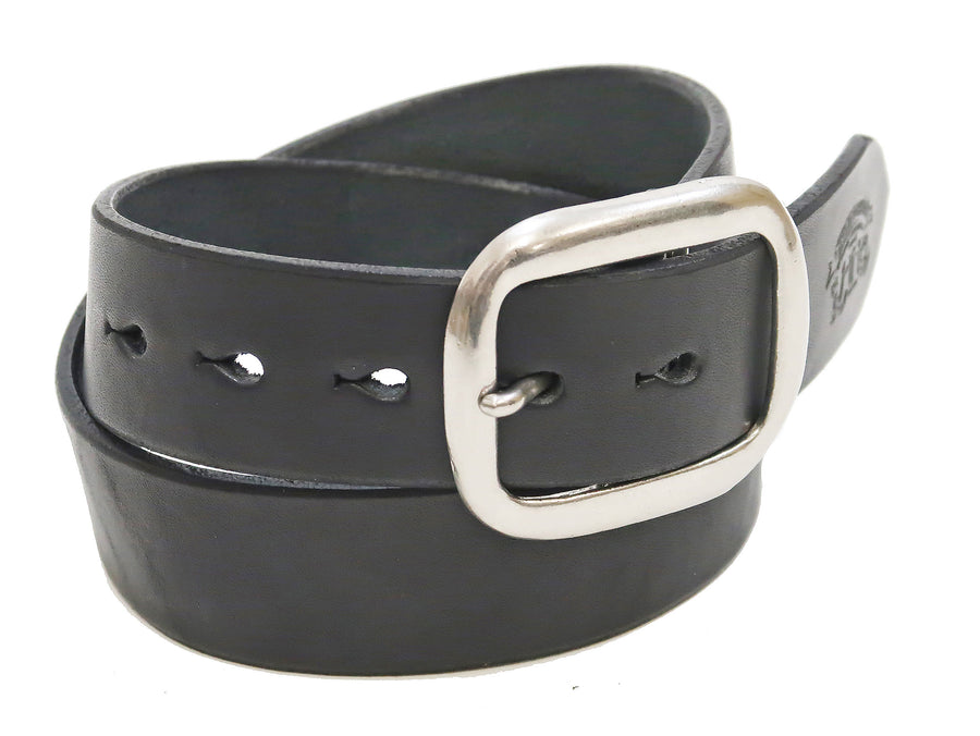 Studio D'artisan Leather Belt Men's Ccasual 38mm Wide/5mm Bend Leather with Thick Oval Buckle B-81 Black