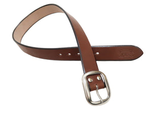 Studio D'artisan Leather Belt Men's Ccasual 38mm Wide/5mm Bend Leather with Thick Oval Buckle B-81 Brown