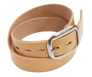 Studio D'artisan Leather Belt Men's Ccasual 38mm Wide/5mm Bend Leather with Thick Oval Buckle B-81 Natural