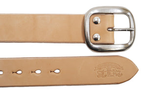 Studio D'artisan Leather Belt Men's Ccasual 38mm Wide/5mm Bend Leather with Thick Oval Buckle B-81 Natural