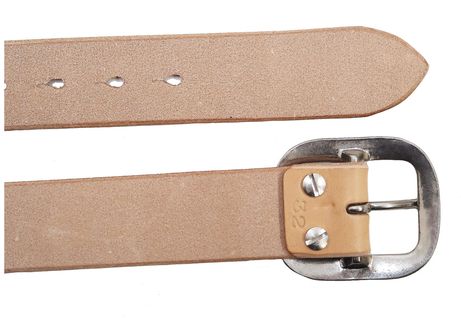 Studio D'artisan Leather Belt Men's Ccasual 38mm Wide/5mm Bend Leather with Thick Oval Buckle B-81 Natural