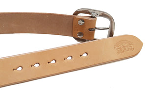 Studio D'artisan Leather Belt Men's Ccasual 38mm Wide/5mm Bend Leather with Thick Oval Buckle B-81 Natural