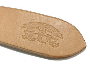 Studio D'artisan Leather Belt Men's Ccasual 38mm Wide/5mm Bend Leather with Thick Oval Buckle B-81 Natural