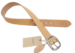 Studio D'artisan Leather Belt Men's Ccasual 38mm Wide/5mm Bend Leather with Thick Oval Buckle B-81 Natural