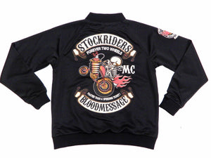 Blood Message Men's Casual Zip-Up Track Jacket with Tattoo Style Graphic BJS-200 Black