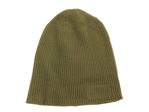 Buzz Rickson Men's Watch Cap Cotton Knit Military Style Hat BR02186 Olive Green