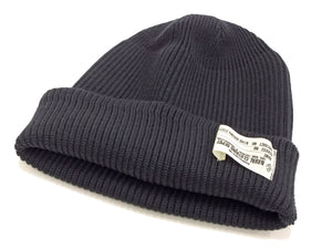 Buzz Rickson Men's U.S. Navy Watch Cap - 100% Wool Military Knit Hat - Made in Japan (BR02243 Navy Blue)