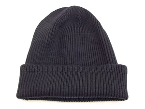 Buzz Rickson Men's U.S. Navy Watch Cap - 100% Wool Military Knit Hat - Made in Japan (BR02243 Navy Blue)