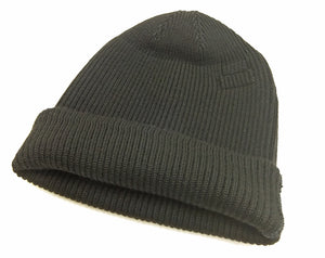 Buzz Rickson William Gibson Men's Plain Wool Knit Cap - U.S. Army Air Forces A-4 Model Reinterpreted in Black BR02272
