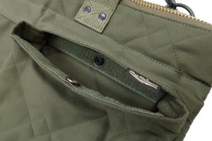 Buzz Rickson Bag Men's Casual Quilted Cotton Shoulder Bag Inspired by USAF Military Helmet Bag BR02716 Olive