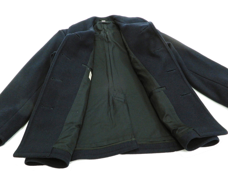 Buzz Rickson Pea Coat Men's U.S. Navy Wool Peacoat Double-breasted Coat BR11554 Navy-Blue