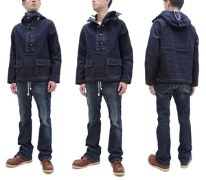 Buzz Rickson U.S. Navy Denim Gas Protective Parka - WWII Denim Anti-Gas Parka (Gunner Smock Jacket) BR11703 One-Wash