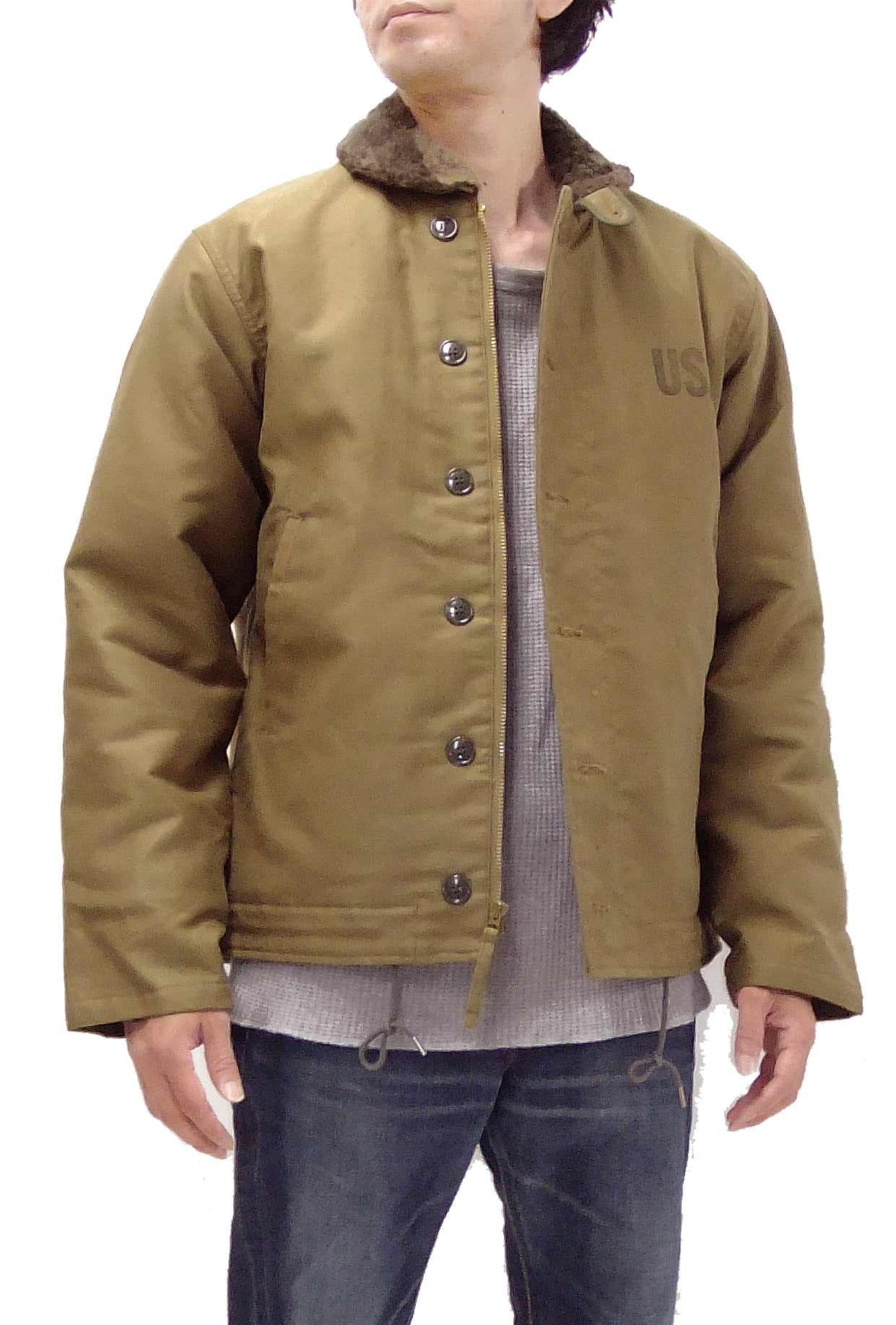 Buzz Rickson N-1 Deck Jacket DEMOTEX-ED Men's US Navy N1 Khaki BR12032