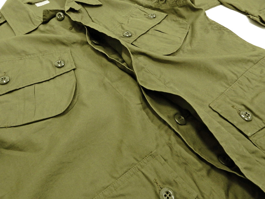 Buzz Rickson Jacket Tropical Jacket Men's A reproduction of the US Vietnam War Jungle Fatigue Jacket BR12247 Olive
