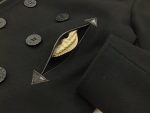 Buzz Rickson Pea Coat William Gibson Men's Wool Overcoat Peacoat BR12394 Black