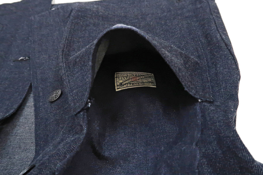 Buzz Rickson Shawl Collar Denim Jacket Men's Reproduction of US Navy Dungaree Jumper BR12744
