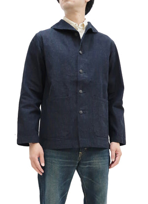 Buzz Rickson Shawl Collar Denim Jacket Men's Reproduction of US Navy Dungaree Jumper BR12744