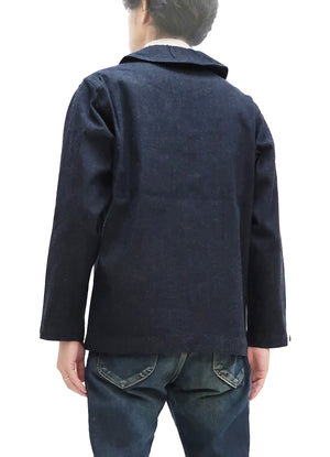 Buzz Rickson Shawl Collar Denim Jacket Men's Reproduction of US Navy Dungaree Jumper BR12744