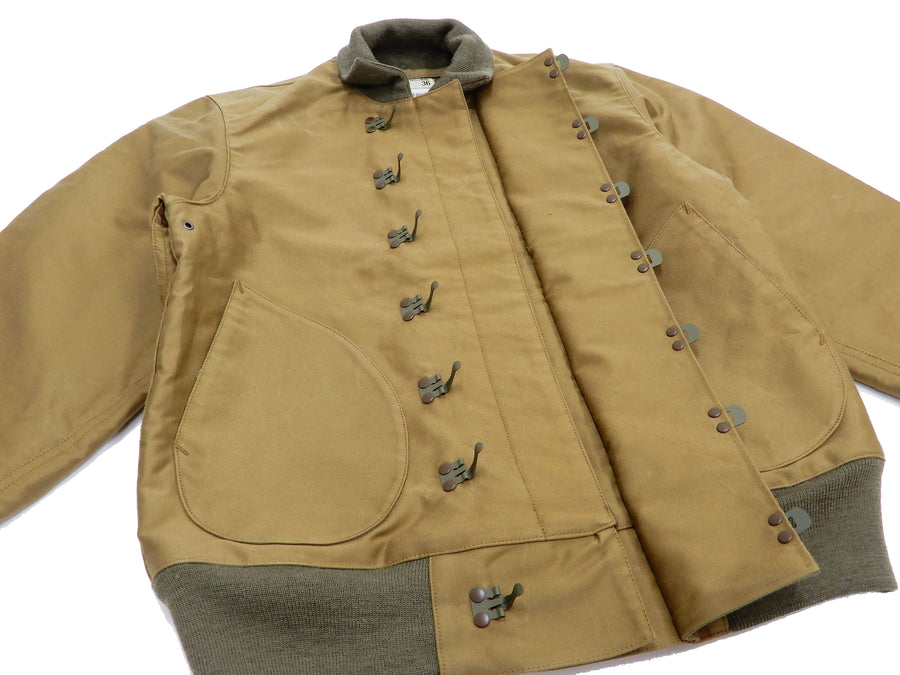 Buzz Rickson Deck Hook Jacket Men's US Navy Hook-Front Deck Jacket BR13580 Khaki
