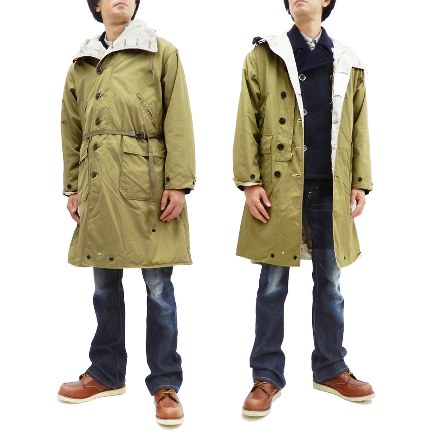 Buzz Rickson Parka Men's WW2 US Army M-42 Military hooded Long Overcoat BR14866 Olive Drab