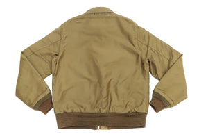 Buzz Rickson Jacket Men's Corded-Cotton Canvas Jungle Cloth A-2 Flight Bomber Jacket BR14934 133 Khaki