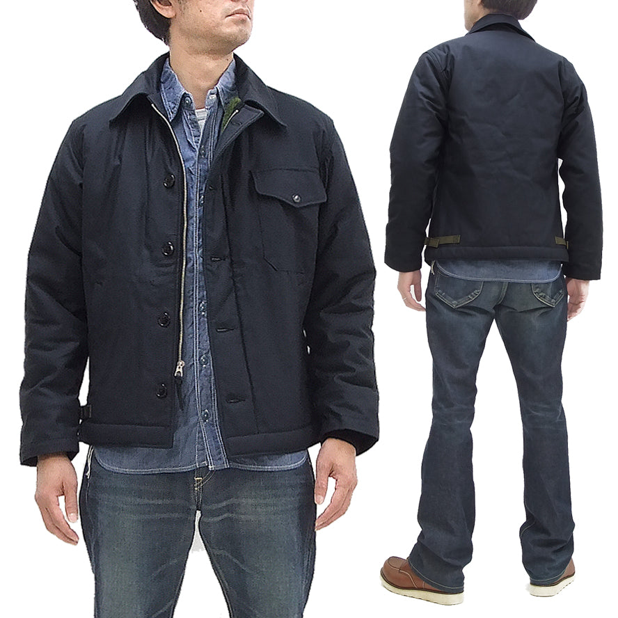 Buzz Rickson Jacket Men's Reproduction of US Navy A-2 Deck Jacket BR14957  Navy-Blue