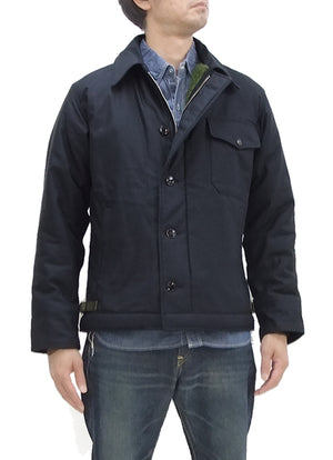 Buzz Rickson Jacket Men's Reproduction of US Navy A-2 Deck Jacket BR14957 Navy-Blue