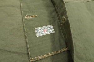 Buzz Rickson Jacket Men's Reproduction of WW2 USMC P44 HBT Utility Jacket P-44 BR15123 Olive