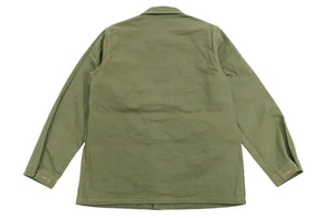 Buzz Rickson Jacket Men's Reproduction of WW2 USMC P44 HBT Utility Jacket P-44 BR15123 Olive