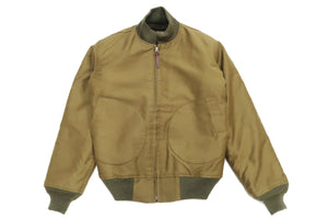 Buzz Rickson Jacket Men's Reproduction US Navy Deck Zip Jacket NAF 1168 BR15151 Khaki