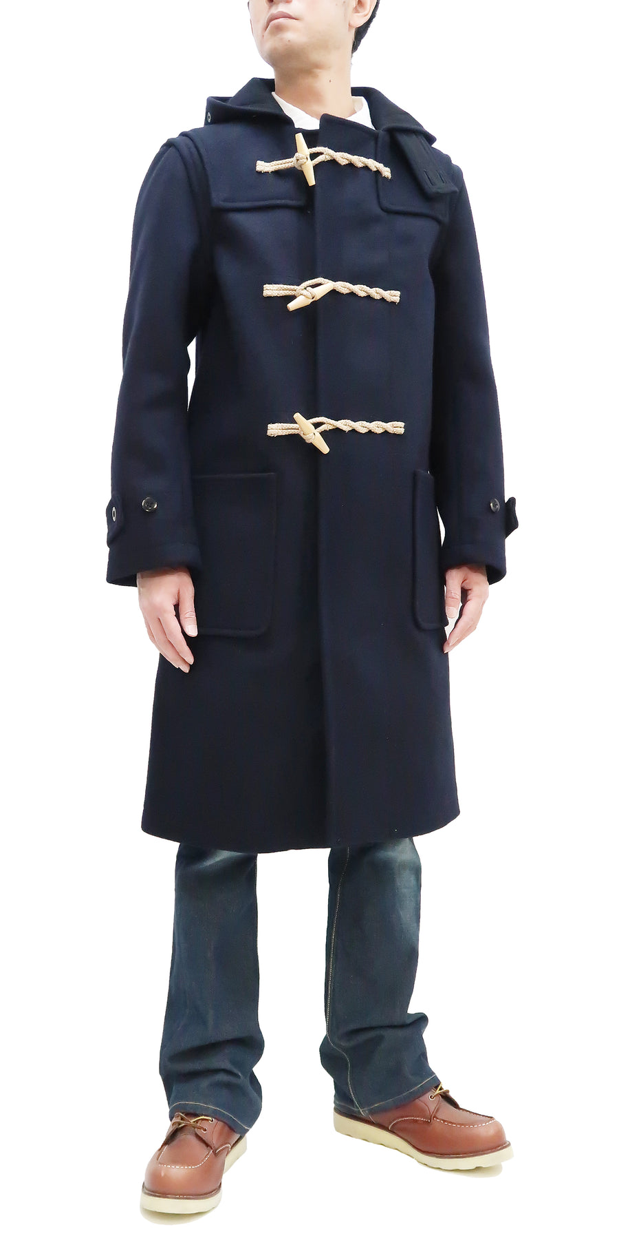 Buzz Rickson Duffel Coat Men's Reproduction of WW2 Royal Navy Duffle Coat BR15164 128 Navy-Blue