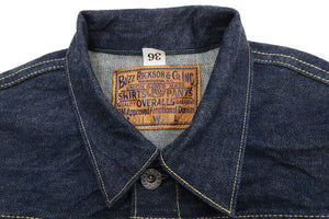 Buzz Rickson Jacket Men's Rproduction of Type 1 Denim Jacket WWII regulated version BR16041 421 One Wash Deep blue indigo