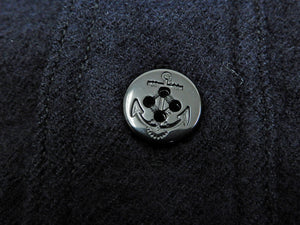 Buzz Rickson US Navy CPO Shirt Mens Plain Long Sleeve Wool-Flannel Shirt BR24961 Navy-Blue