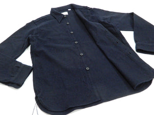 Buzz Rickson US Navy CPO Shirt Mens Plain Long Sleeve Wool-Flannel Shirt BR24961 Navy-Blue