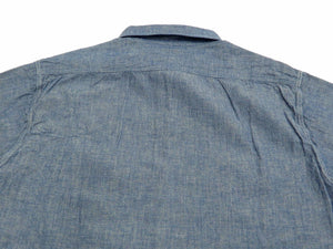 Buzz Rickson Chambray Shirt Men's U.S. Navy Military Style Plain Long Sleeve Button Up Shirt BR25995