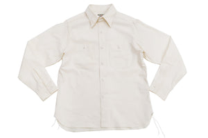 Buzz Rickson Plain Long Sleeve Shirt Modified version of US Navy Chambray Work Shirt BR25996 Off-White