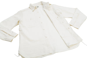 Buzz Rickson Plain Long Sleeve Shirt Modified version of US Navy Chambray Work Shirt BR25996 Off-White