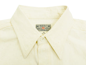 Buzz Rickson Chambray Shirt Men's U.S. Military Style Short Sleeve Button Up Shirt BR35857 Ecru