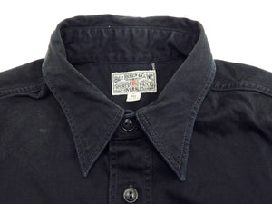 Buzz Rickson Men's Short Sleeve Plain Button Up Shirt HBT Military Style BR38401 Black