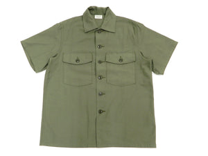 Buzz Rickson OG-107 Utility Shirt Men's Plain Short Sleeve Army Shirt BR38671 Olive