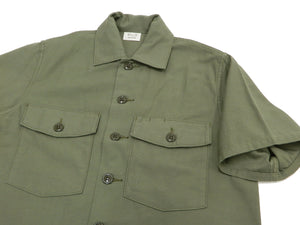 Buzz Rickson OG-107 Utility Shirt Men's Plain Short Sleeve Army Shirt BR38671 Olive