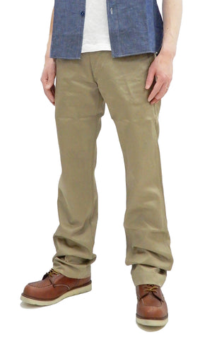 Buzz Rickson's Men's Original Spec Chinos 8.2 oz. Cotton Twill High-Rise Slimmer Straight Fit Military Chino Trousers with Zipper Fly Made in Japan (BR40025, 02 Khaki One Wash)