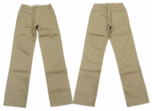 Buzz Rickson's Men's Original Spec Chinos 8.2 oz. Cotton Twill High-Rise Slimmer Straight Fit Military Chino Trousers with Zipper Fly Made in Japan (BR40025, 02 Khaki One Wash)