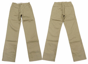 Buzz Rickson Trousers Men's Zip Fly Slimmer Fit US Army Chino Pants BR40025A 02 Khaki