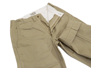 Buzz Rickson's Men's Original Spec Chinos 8.2 oz. Cotton Twill High-Rise Slimmer Straight Fit Military Chino Trousers with Zipper Fly Made in Japan (BR40025, 02 Khaki One Wash)