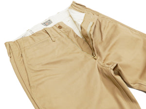 Buzz Rickson's Men's Original Spec Chinos 8.2 oz. Cotton Twill High-Rise Slimmer Straight Fit Military Chino Trousers with Zipper Fly Made in Japan (BR40025, 01 Beige, One Wash)